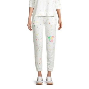 Lilly Pulitzer Sheridan Sweatpants in Resort White Splattered Paint